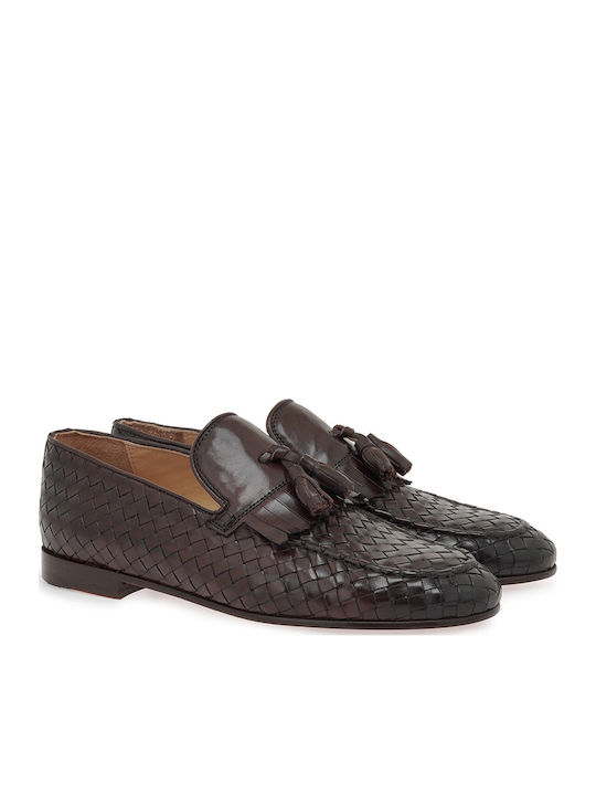 Δερμάτινα Ανδρικά Loafers σε Καφέ Χρώμα