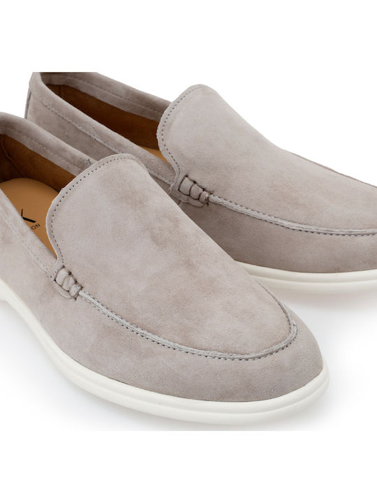 Δερμάτινα Ανδρικά Loafers σε Γκρι Χρώμα