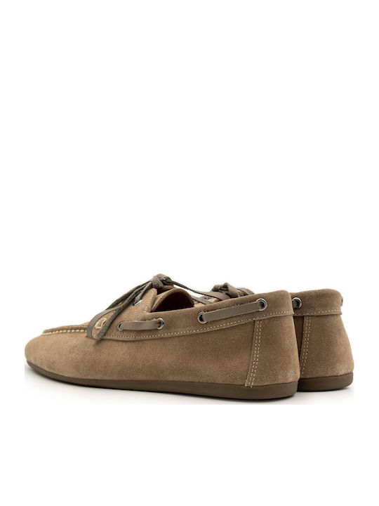 Damen Mokassins aus Leder in Braun Farbe Boat Shoes