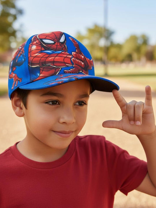 Cerda Παιδικό Καπέλο Jockey Υφασμάτινο Spiderman Μπλε