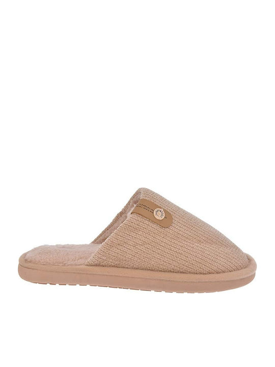 Damen Hausschuhe Beige 8041-Rose