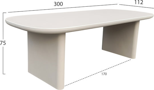 Azami Τραπεζαρίας Μπεζ 300x112x75εκ. Azami Τραπεζαρίας Μπεζ 300x112x75εκ.