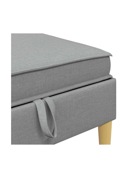 Living Room Stools With Storage Space Upholstered With Brown Fabric