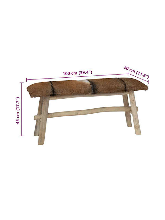 Скамейка Бар Дървена Многоцветна 100x30x45см