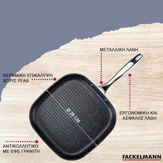 Fackelmann Non-Stick Cast Grill Pan Crossroad 28cm Fackelmann Non-Stick Cast Grill Pan Crossroad 28cm