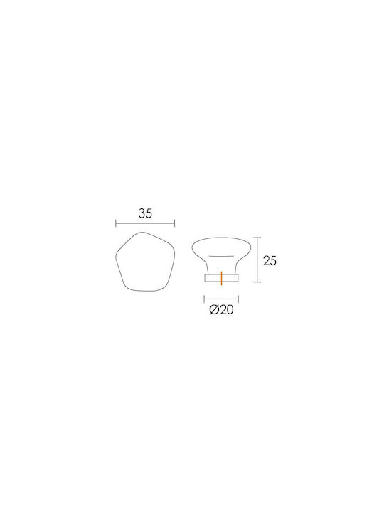Conset C1077 Πόμολο Επίπλου από Μέταλλο Γκρι C1077-35S05Α52