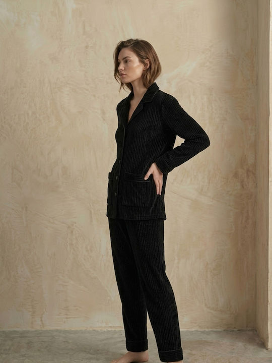Zizo Winter Damen Pyjama-Set Black