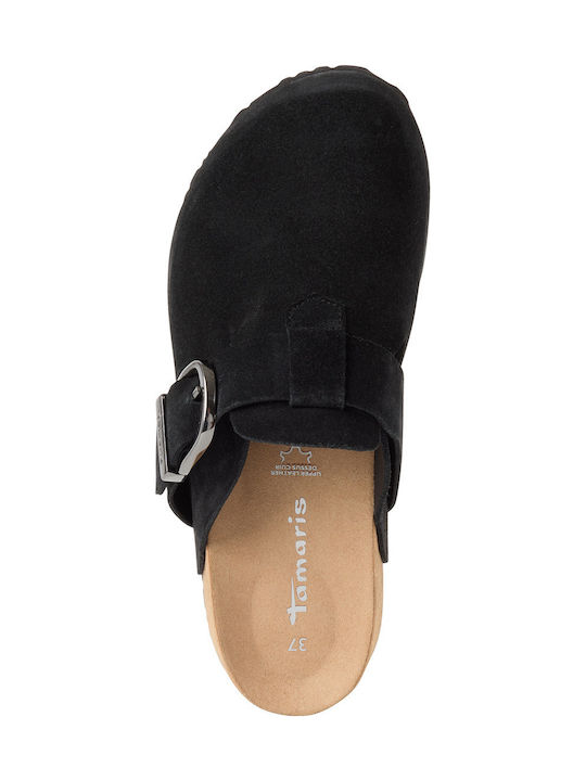 Tamaris Women's Leather Anatomic Clogs Black