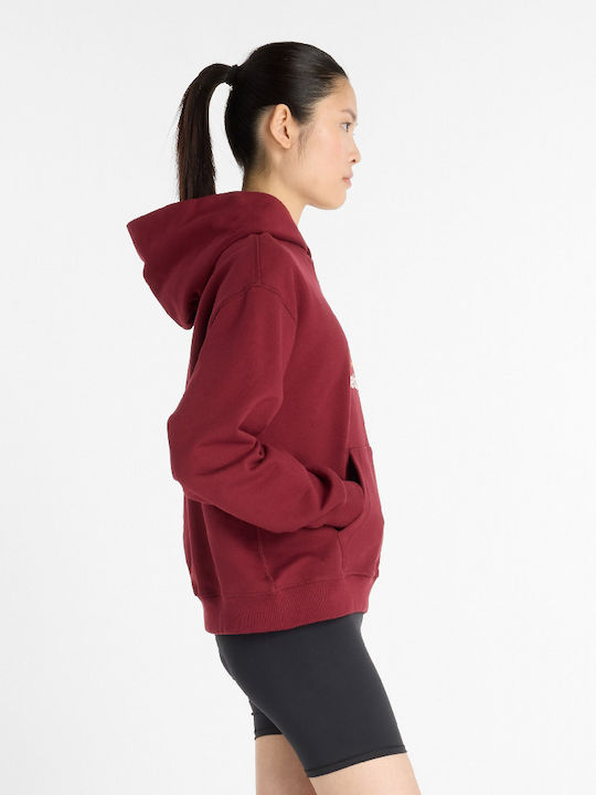 Long Women's Sweatshirt with Hood Monarch Burgundy