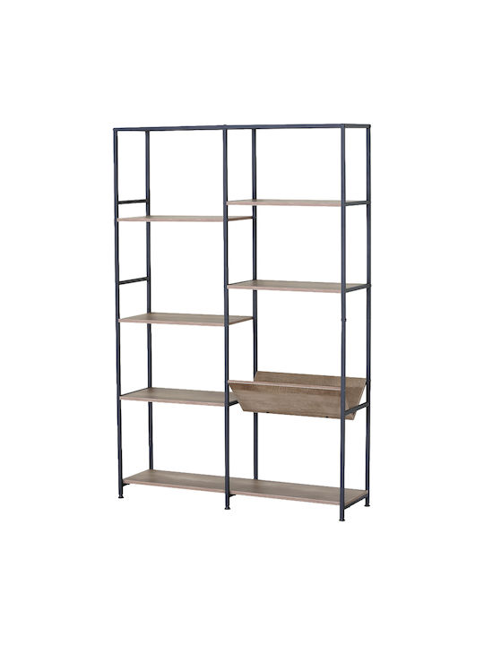Bücherregal Tornia Eiche/Schwarz 100x27.1x150cm