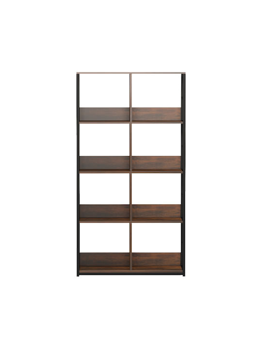 Bücherregal Bocklet Rustikal Braun-Schwarz 80x33x149cm