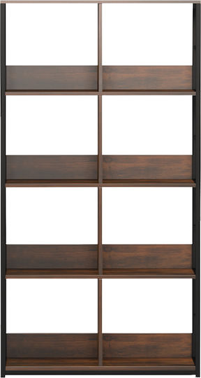 Bücherregal Bocklet Rustikal Braun-Schwarz 80x33x149cm