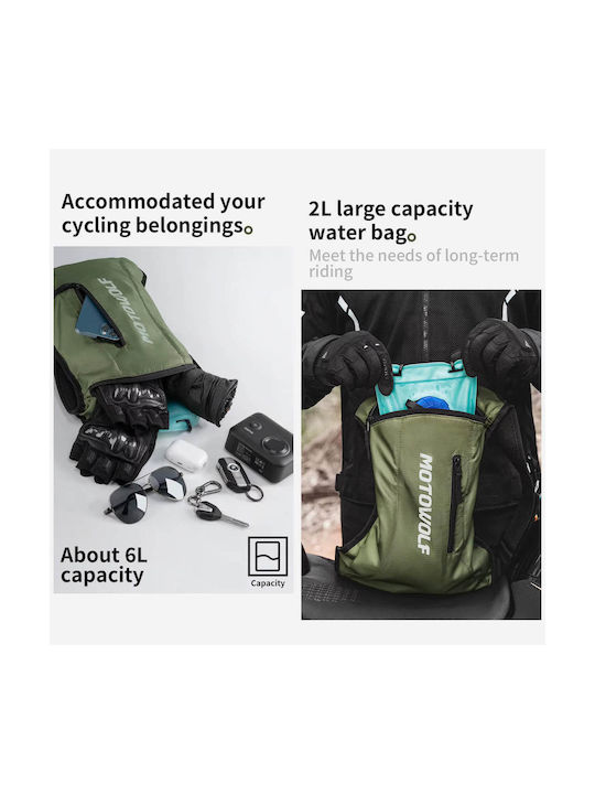Motowolf Туристическа Раница 6л Водоустойчива Черна Daypack