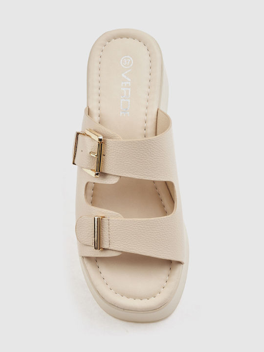Summer Women's Platform Slippers Style Beige