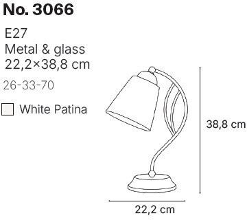 Inlight Metal Table Lamp for E27 Socket with White Shade and Base