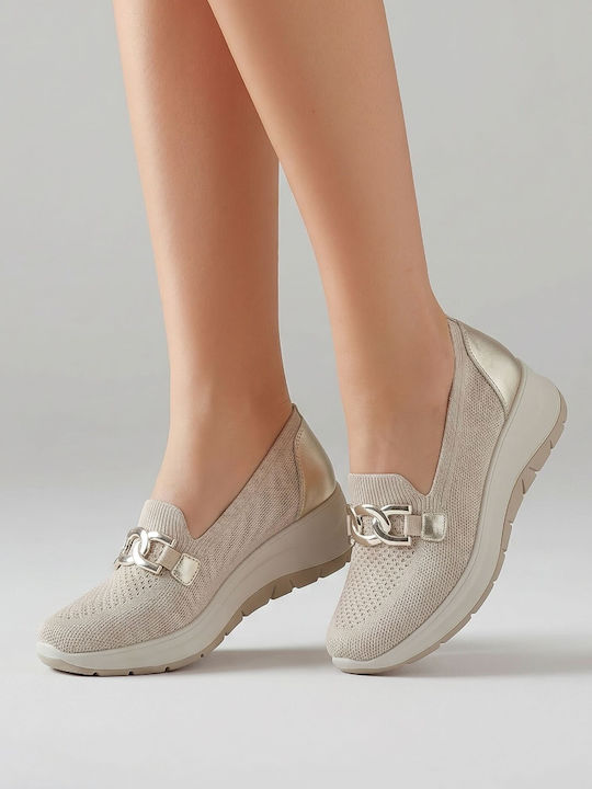 Slip-On-uri Anatomici Pentru Femei De Piele Bej