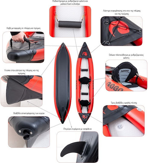 SCK 0202-12749 Plastic Sea Kayak 2 People Gray