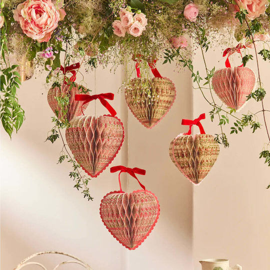 Hanging Decorative Honeycomb Hearts Liberty 3 Pieces