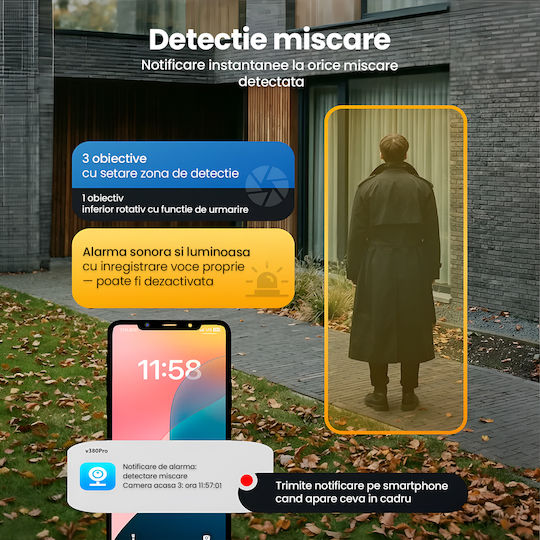 TN-116 Cameră de Supraveghere IP Triplu Wi-Fi/4G Full HD+ 5MP Rezistentă la Apă cu Baterie cu Comunicare Bidirecțională și Obiectiv 4mm