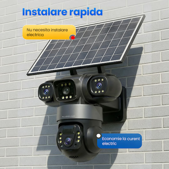 TN-116 Cameră de Supraveghere IP Triplu Wi-Fi/4G Full HD+ 5MP Rezistentă la Apă cu Baterie cu Comunicare Bidirecțională și Obiectiv 4mm
