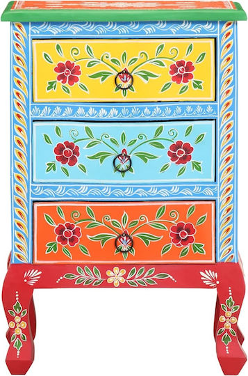 vidaXL Nachttisch aus Massivholz Mehrfarbig 40x30x60cm