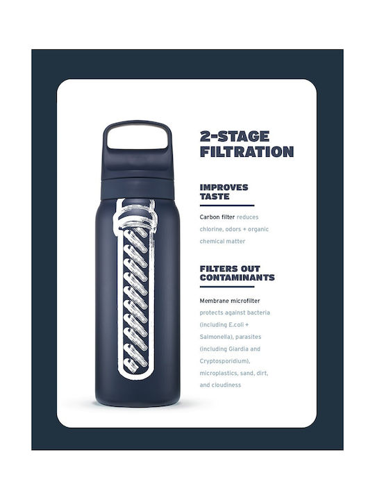 Lifestraw Stainless Steel Water Bottle with Filter 500ml Orange