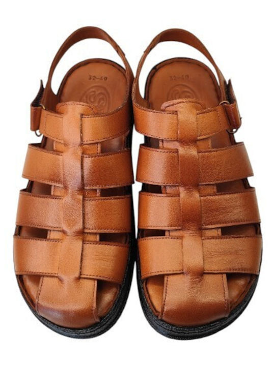 Leder Herrensandalen in Tabac Braun Farbe
