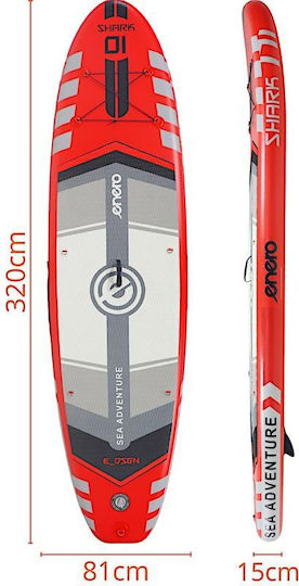 Enero Shark Aufblasbare SUP Board mit Länge 3.2m Rote