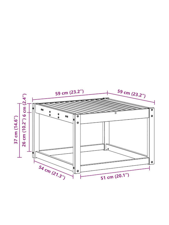 Plastic Table for Small Outdoor Spaces White 59x59x37cm