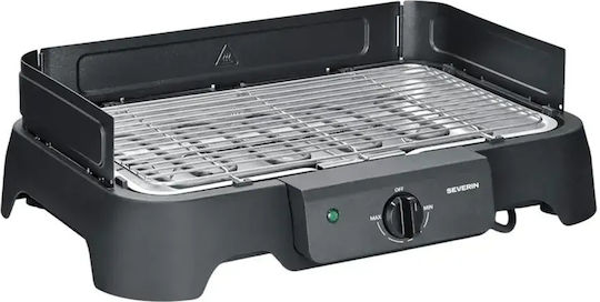 Severin Tabletop Electric Grill Grate 2000W Inox With Adjustable Thermostat 36.3x36.3cm