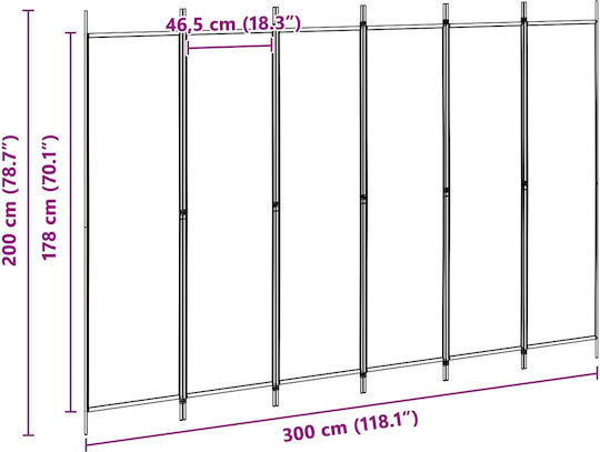 vidaXL Paravan Decorativ din Țesătură 300x200cm