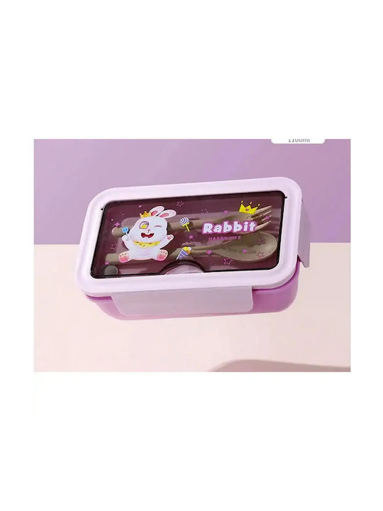Mittagsboxen Lunch Box 1.1l Hxd6627 Lila Mit Trennwänden & Besteck – Ideal Für Schule Arbeit Oder Reise