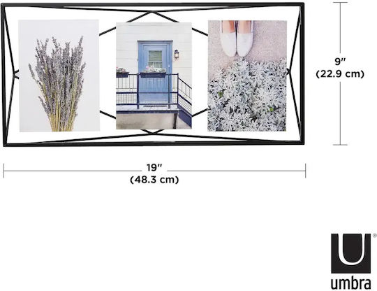 Umbra Prisma Wall Photo Frame Metallic with Black Frame 2 Pieces