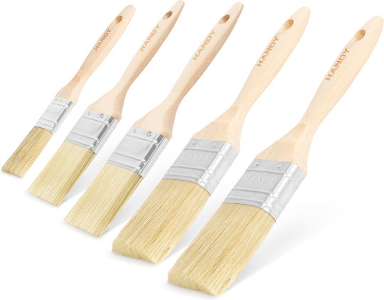 Pinsel Set 5 Stück 25 38 50 mm Holzgriff Waschbare Farben Lack Glanz