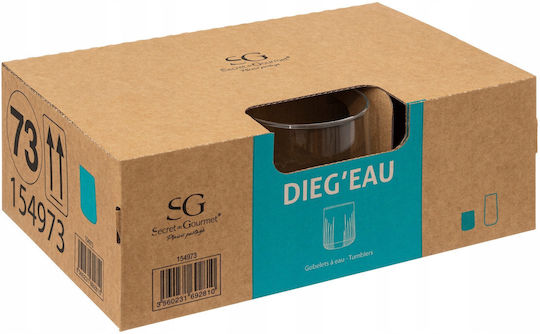 Secret De Gourmet Ниски Стъклени Чаши Dieg'eau 6 Броя Х 310 Мл