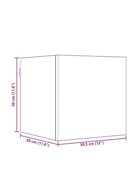 Wohnzimmer TV-Einheit Schwarz M30,5xB30xH30cm