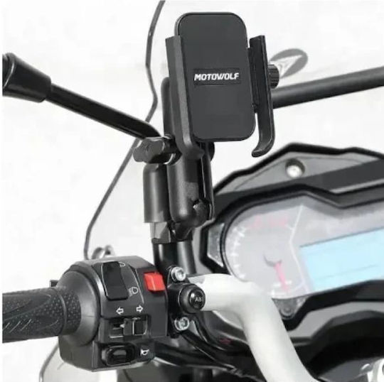 Motowolf Motorcycle Phone Mount with Adjustable Arm for Mirror