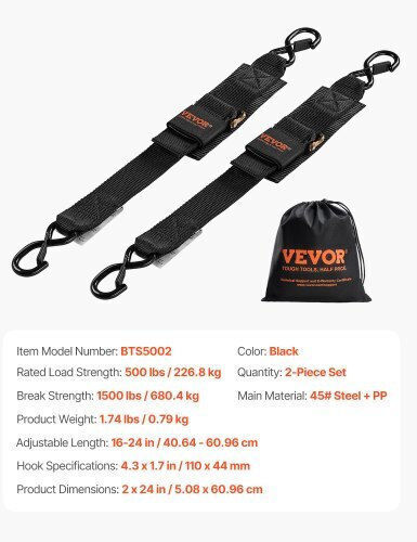 Vevor Ratchet Tie Down Straps 2x2ft Boat 2 Pieces Cyxjd2inch2fw3u4lv0