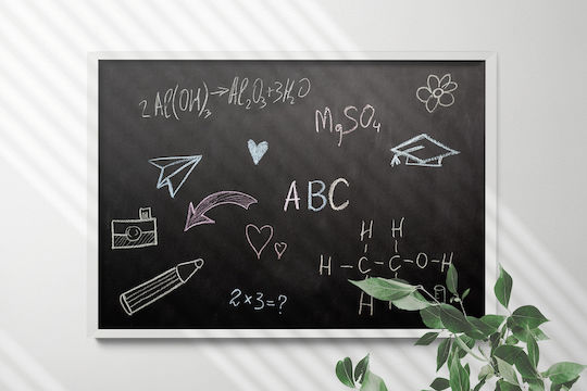 Large Wall-Mounted Chalk Board Durable Lightweight Frame Free Chalk 100x70 Cm