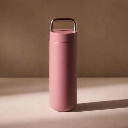 Fellow Handled Tumbler Thermos Stainless Steel BPA Free 591ml Desert Rose with Straw and Handle