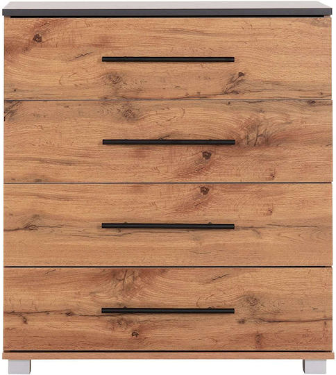 Bedroom Chest of Drawers Wooden With 4 Drawers Natural/Gray 75x40x83cm