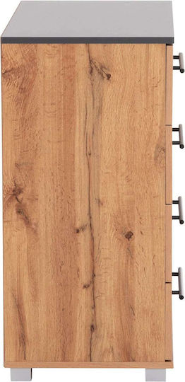 Bedroom Chest of Drawers Wooden With 4 Drawers Natural/Gray 75x40x83cm