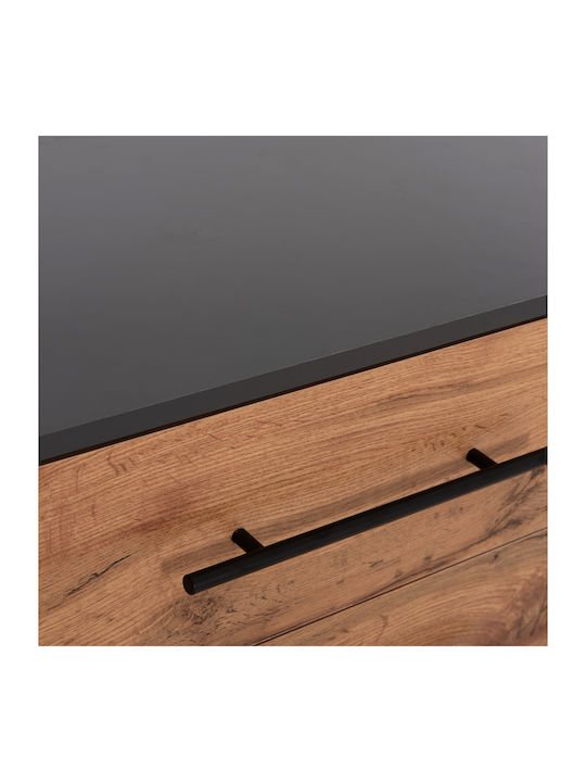 Wooden Bedroom Chest of Drawers Carys with 4 Drawers Gray 75x40x83cm