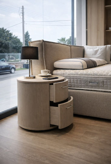 Strom Eco Nachttisch Oval Holz Eiche Φ50x50 Höhe