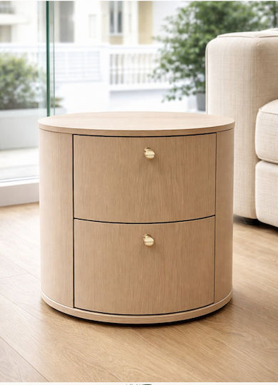 Strom Eco Nachttisch Oval Holz Eiche Φ50x50 Höhe
