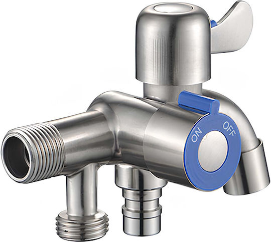 Avizar Multi-function 3/4-inch Electroplated Stainless Steel Tap Control Valves Silver