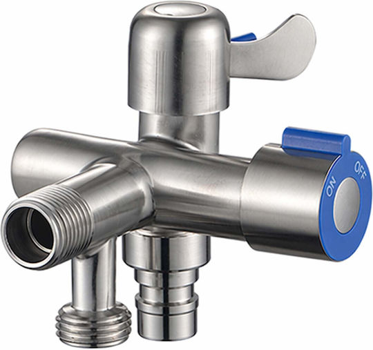 Avizar Multi-function 3/4-inch Electroplated Stainless Steel Tap Control Valves Silver