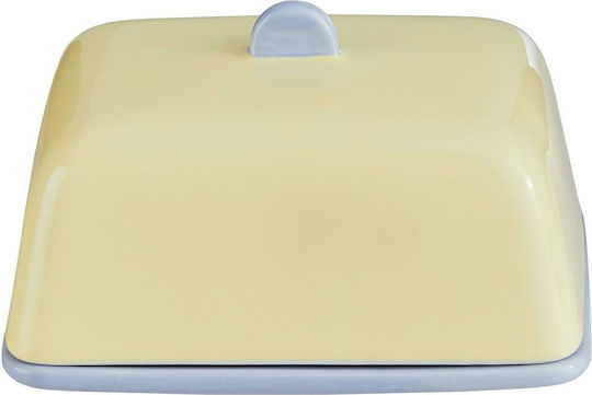 Butter Butterdose Keramik Gelbe Keramische Porzellan Länge 13cm X Breite 10cm X Höhe 8cm