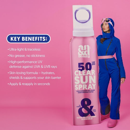 AndBeauty Αδιάβροχο Αντηλιακό Mist Προσώπου & Σώματος SPF50 300ml