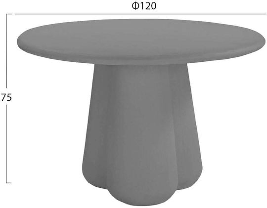 Στρογγυλό Τραπεζαρίας Γκρι 120x120x75εκ. Στρογγυλό Τραπεζαρίας Γκρι 120x120x75εκ.